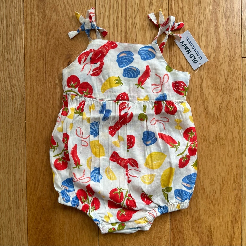 6-12M Old Navy baby printed sleeveless romper multicolor
